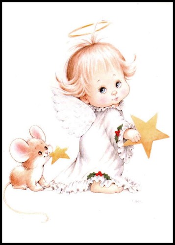 Greeting card angel mouse - greeting,